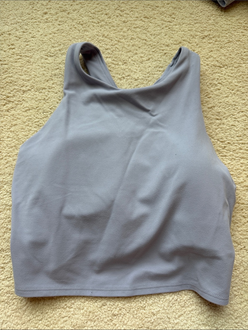 Athleta High Neck Crop Tank Top - Light Gray